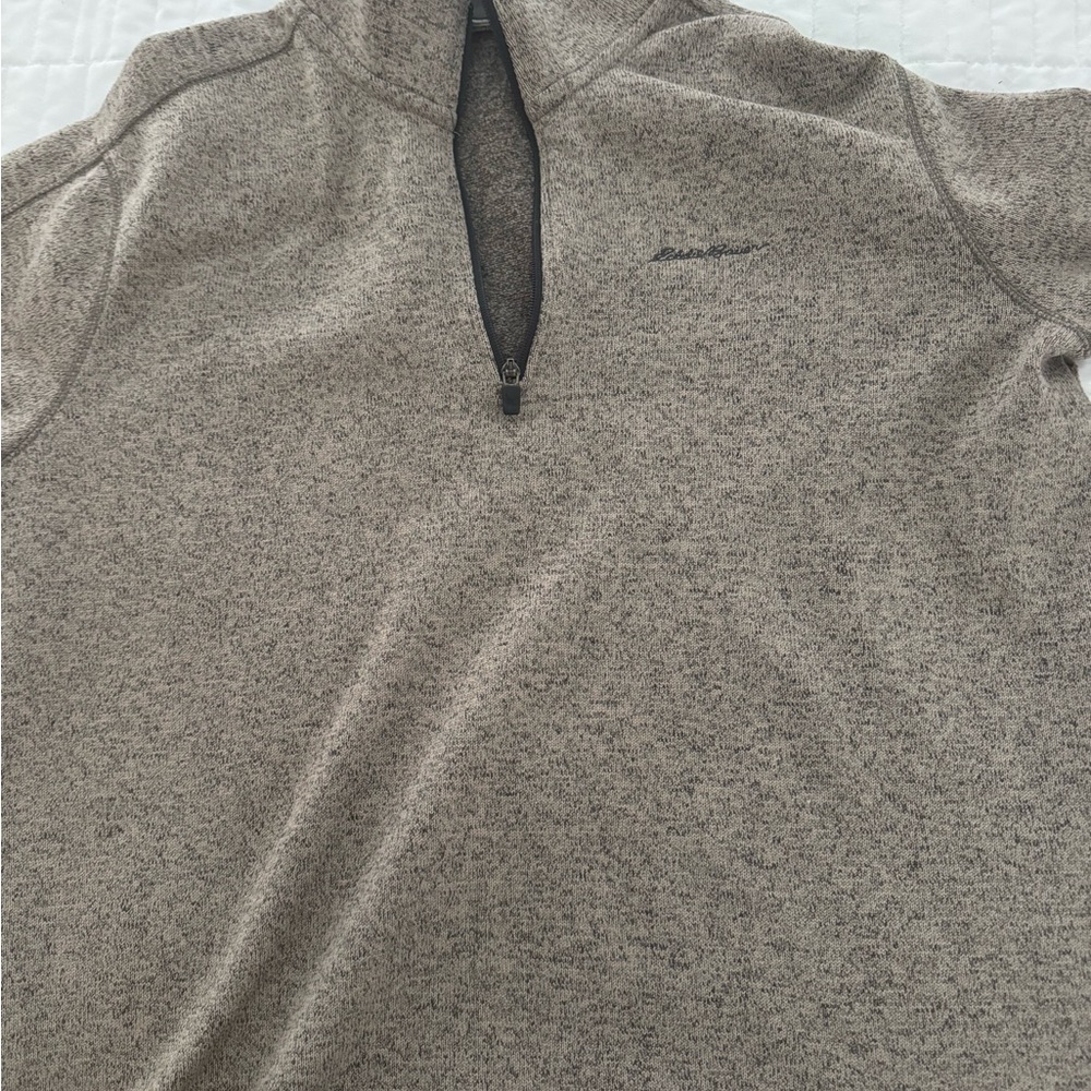 Eddie Bauer Gray Quarter-Zip Pullover XL